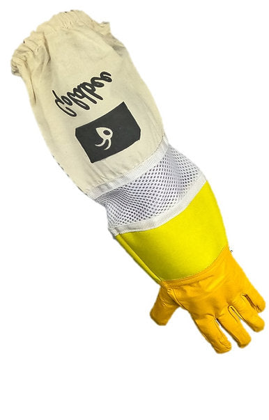 Yellow Leather Beekeeping Gloves