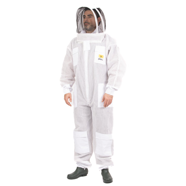 Ventilated Beekeeping Suit - Pure White - 3 Layer Suit