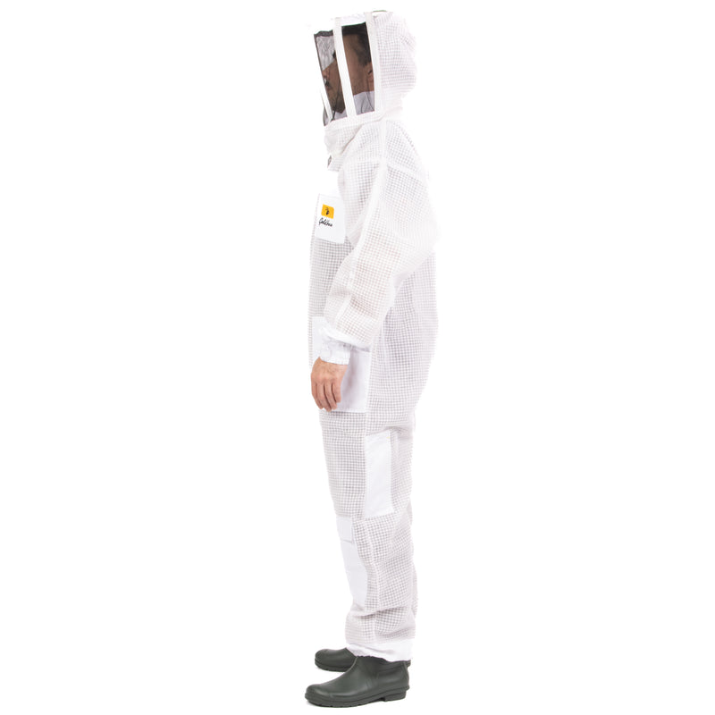 Ventilated Beekeeping Suit - Pure White - 3 Layer Suit