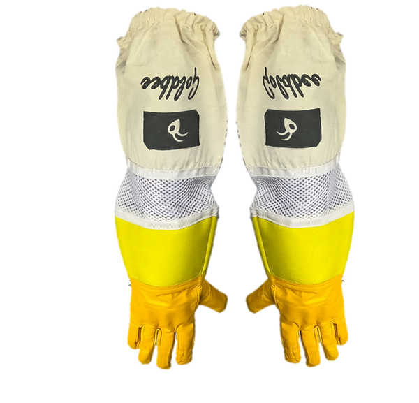 Yellow Leather Beekeeping Gloves