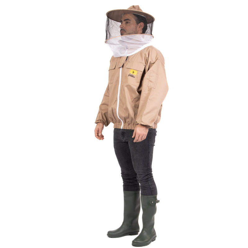 Cappuccino Beekeeping Jacket - Hat Style