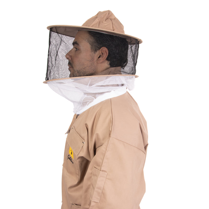 Cappuccino Beekeeping Jacket - Hat Style