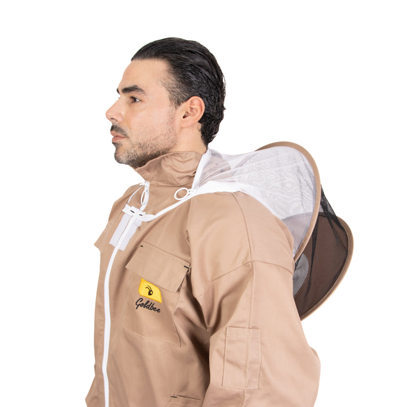 Cappuccino Beekeeping Jacket - Hat Style