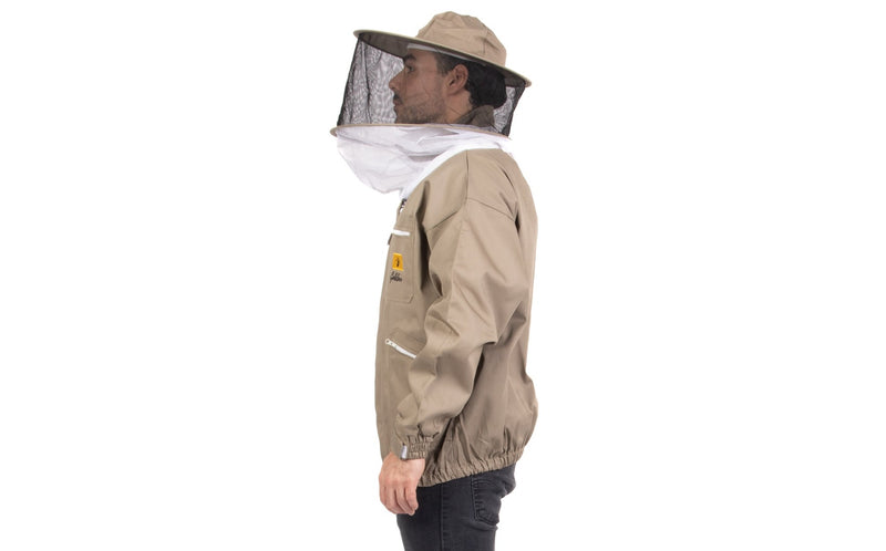 Olive Green Beekeeping Jacket - Hat Style