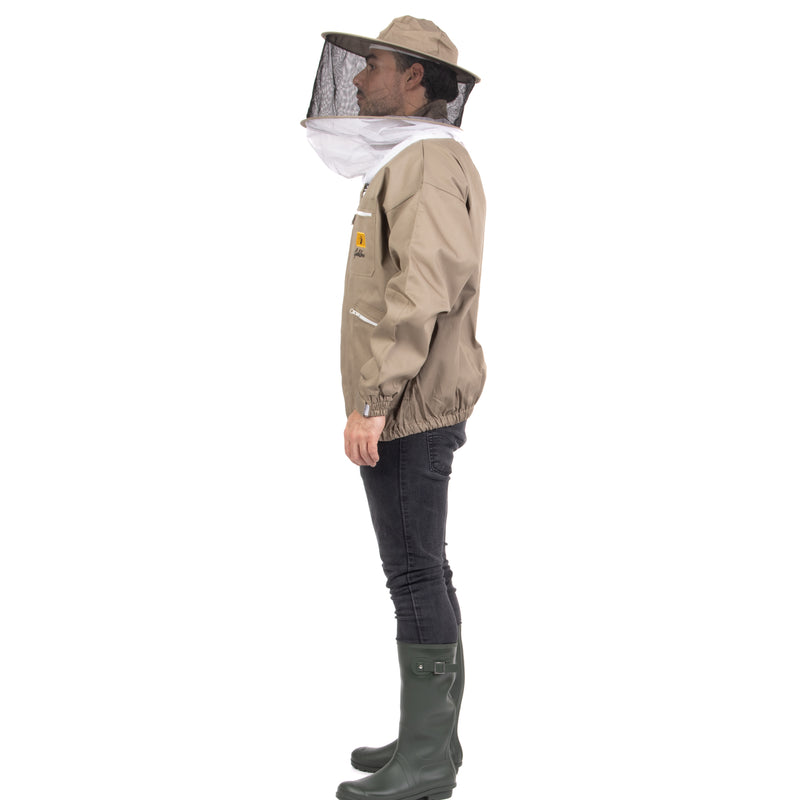 Olive Green Beekeeping Jacket - Hat Style