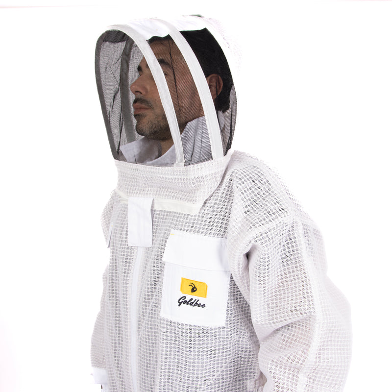 Ventilated Beekeeping Suit - Pure White - 3 Layer Suit